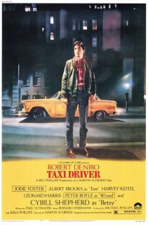 Taxi Driver movie Promo Poster 1976 Robert De Niro Jodie Foster Harvey 