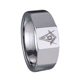 Tungsten Band Masonic Magnificent Freemason Ring Size 6,7,8,9,10,11,12 