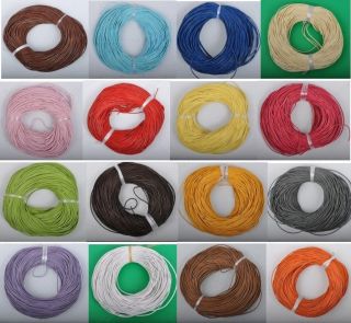 10//50 Yards Genuine Leather cord 1.5MM Cowhide 18colors U PICK