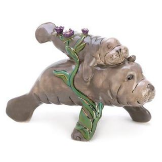 MANATEE MOTHER AND BABY STATUE By Blue Sky Brand New