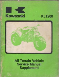 1981 1983 KAWASAKI ATV 3 WHEELER KLT200 SERVICE MANUAL SUPPLEMENT