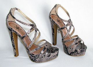 Kim Kardashian Kollection Python Platform Strappy High Heel Sandals Sz 
