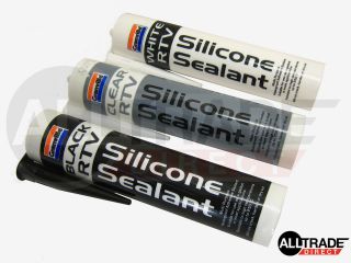 BLACK CLEAR + WHITE RTV SILICONE SEALANT 310ml INSTANT GASKET HIGH 