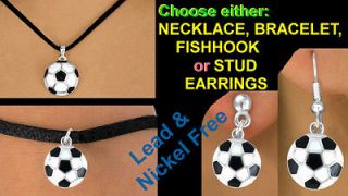   Sports Ball Net Goal Black Suede Leather Earring Kids Mother Jewelry