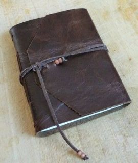Handmade Leather Journal Blank Notebook Diary Distressed Chocolate 