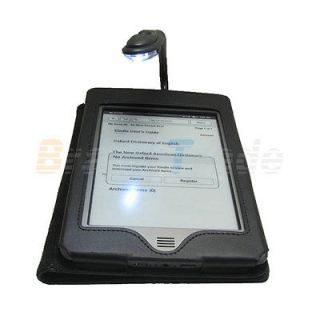   Leather Case Cover with Detachable LED Light for  Kindle Touch