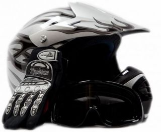 Motocross Dirt Bike Kids Youth ATV Helmet & Goggles XL