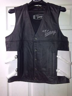 Mens Victory Motorcycle Leather Chain Vest.NWT