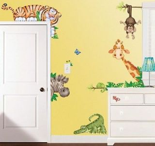   Stick Jungle Safari Wall Decor Set   Decal Stickers for Kids Nursery