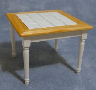 DOLLS HOUSE KITCHEN SQUARE TILED SMALL TABLE 1/12TH