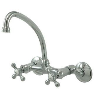 Kingston Brass KS214C adjustable center wall mount kitchen faucet