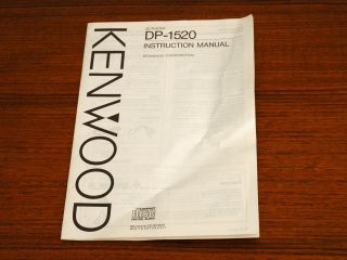 Original Instruction Manual for Kenwood DP 1520 CD player