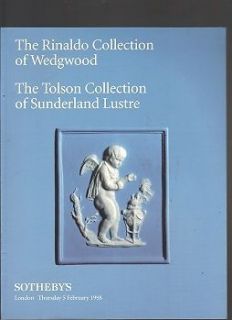 Wedgwood SOTHEBYS Auction Catalog 1998 RINALDO TOLSON SUNDERLAND 