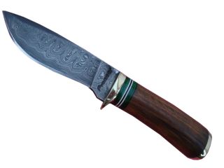   Made Damascus Steel Hunting Knife New,With Brass Bolster,8PT 2​97