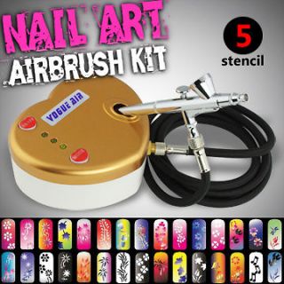 New Make Up Airbrush Kit Air Compressor Dual Action 5 Pcs Nail Art 