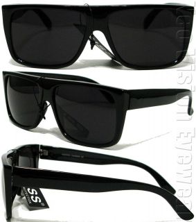 KISS Flat Top Wayfarer Sunglasses Super Dark Lens Black K60SD
