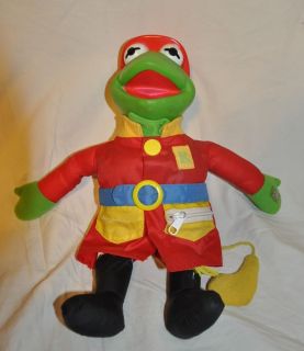 Kermit the Frog Fireman plush toy manufactured in 1990 by Mattel