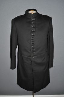 HENDERSON AMES CO Vintage Knights Templar Black Wool Military Coat sz 