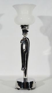   CHROME GLASS BAKELITE ART DECO 1920s STREAMLINE HORSE HEAD LAMP