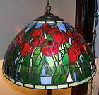 Tiffany Reproduction Stained Glass Lamp Shade Green Geometric 22W Blue 