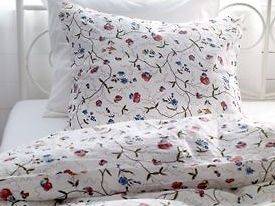 IKEA Alvine Orter Bright Floral Duvet Quilt Cover 3p FULL QUEEN Set 