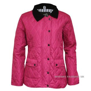 LADIES QUILTED JACKET WITH CURDOROY COLLAR ALSO AVAILABLE IN PLUS 