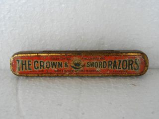 ADV EHS Vintage Crown & Sword Razors Ad Tin Box, Germany