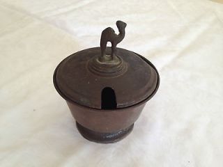   Judaica Antique Bronze Kitchen Utensil 1930 Cup Of Multi Purpose