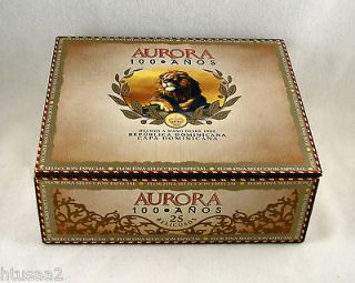 Aurora 100 Anos Belicosos Republica Dominicana   Empty Wooden Cigar 