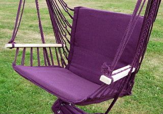 BURGUNDY COLOR POLYCOTTON PADDED HAMMOCK CHAIR SWING & FOOT REST
