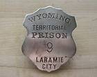  PRISON LARAMIE CITY BADGE BW   55 WESTERN SHERIFF MARSHALL