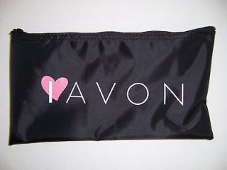 Brand New Black I Love Avon Nylon Bank Deposit Money Bag Organizer