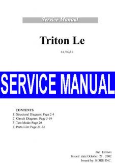 KORG TRITON Le   REPAIR /SERVICE MANUAL w/ Schematics