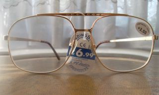 STYLISH LARGE LENS GOLD METAL MENS READING GLASSES IN ALL (9 