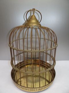   Old Metal Brass Large Hanging Decorative Bird Cage Pet Supplies NR