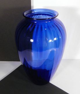 Beautiful Large Cobalt Blue Glass Tall Flower Floor Vase   Mint and 