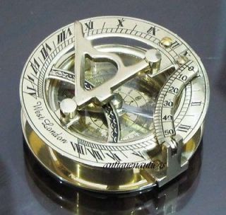 Brass Nautical Sundial Clock @ Pocket Sundial Compass @ West London 