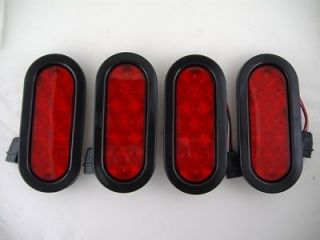 Red 10 LED 6 Oval Truck Trailer Stop Turn Brake Tail Lights