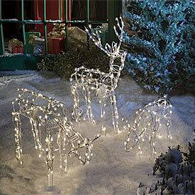 Animated Lighted Reindeer Family Set 3 Christmas Yard Decoration 
