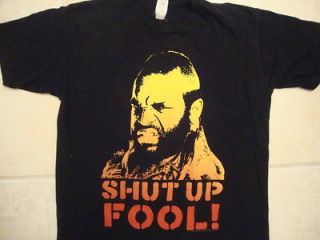 Mr. T 80s Style The A Team tv show shut up fool funny t shirt S