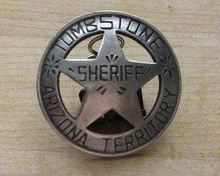 TOMBSTONE ARIZONA TERRITORY SHERIFF BADGE B W   5 WESTERN MARSHALL 