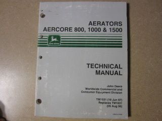 John Deere 800 1000 1500 aerator service manual