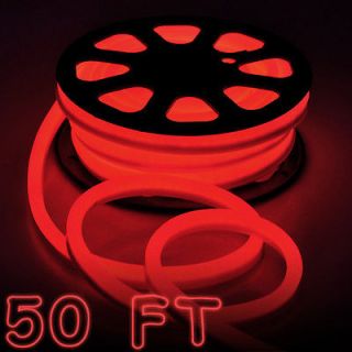 50 Led Red Outdoor Holiday Light Decorative Neon Rope Light Flex Tube 
