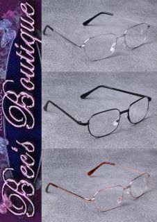 Reading Glasses Metal Frame +1.5 +2 +2.5 +3 Mens Ladies Classic Specs 
