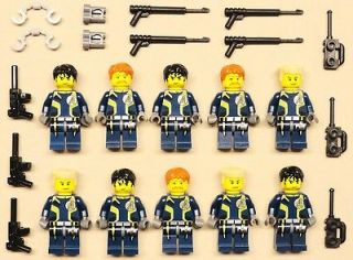 x10 NEW Lego Agents Minifigs People Guy Men Lot ARMY GUYS