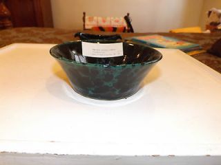 Bennington Potters Vermont Black on Green Agate 6 Inch Soup Bowl