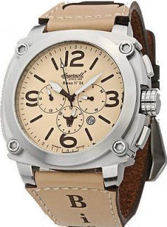 INGERSOLL MENS IN4103CR BISON NO.24 CHRONOGRAPH LEATHER WATCH *FREE 