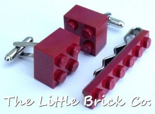 LEGO ♥ Fun Brick Cufflinks & Tie Slide Clip with Zebra Gift Box 