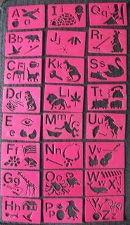Set of 2 ALPHABET LETTER NUMBER Craft STENCILS Painting Tracing 