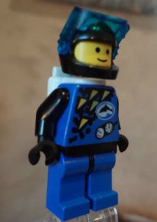 LEGO Blue Diver with White Air Tanks and Trans Blue Divers Mask on 